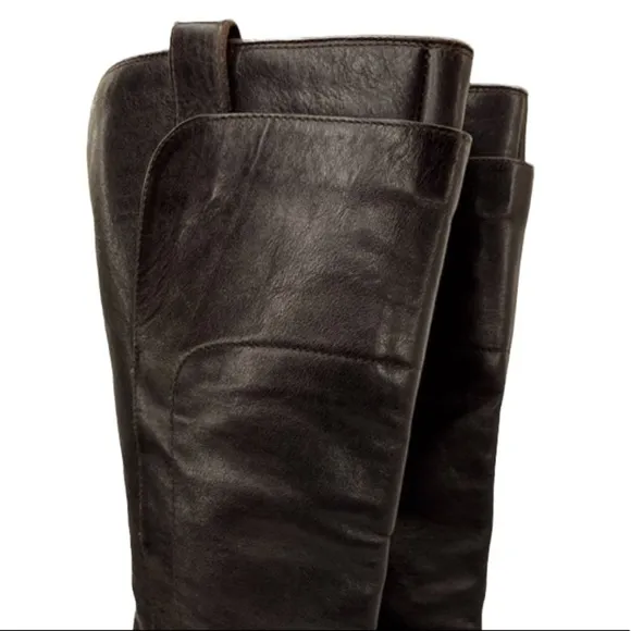 Frye Paige Tall Dark Brown Equestrian Knee High Riding Boots