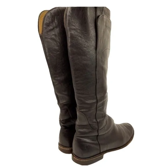 Frye Paige Tall Dark Brown Equestrian Knee High Riding Boots