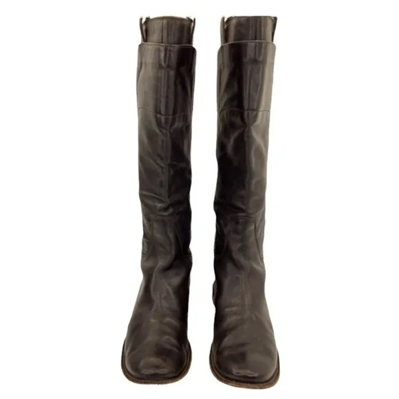 Frye Paige Tall Dark Brown Equestrian Knee High Riding Boots