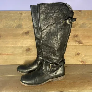 frye Phillip womens size 7 shoes black leather tall riding comfort boots