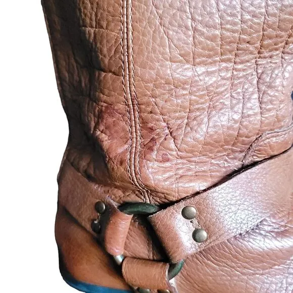 Frye Phillips Harness Tall Boots Back Zipper Whiskey Boots womens 6-6.5