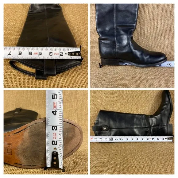Frye riding boots melissa black tall leather size 5.5B