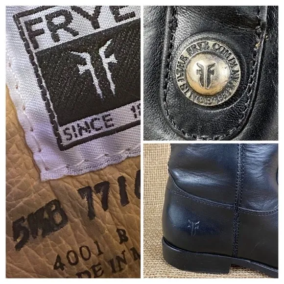 Frye riding boots melissa black tall leather size 5.5B
