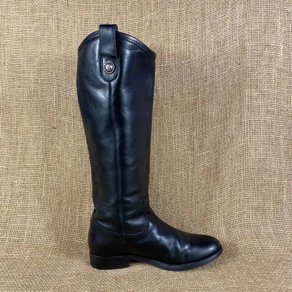 Frye riding boots melissa black tall leather size 5.5B