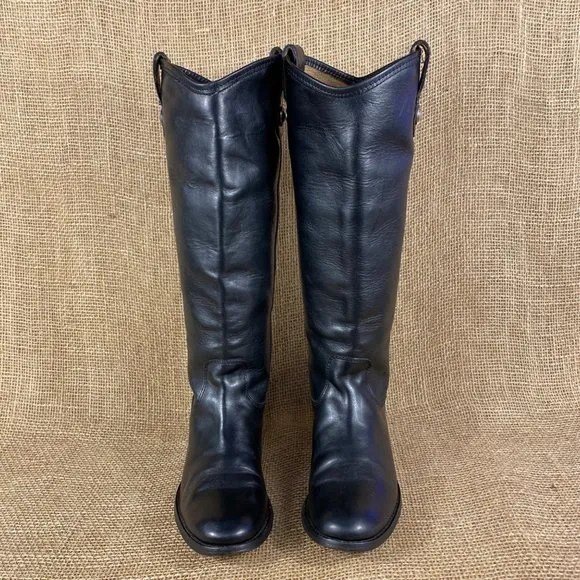 Frye riding boots melissa black tall leather size 5.5B