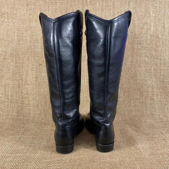 Frye riding boots melissa black tall leather size 5.5B