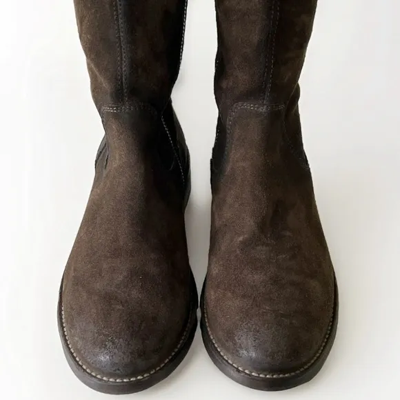 FRYE Shirley Brown Suede Over the Knee Equestian Tall Fall Boots Size 7.5 B