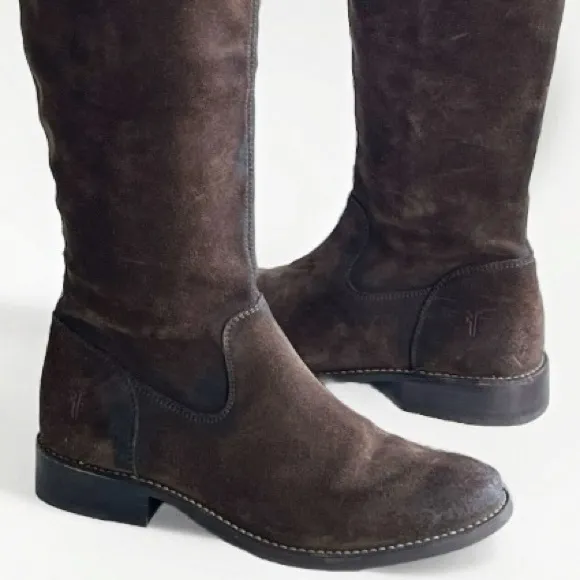 FRYE Shirley Brown Suede Over the Knee Equestian Tall Fall Boots Size 7.5 B