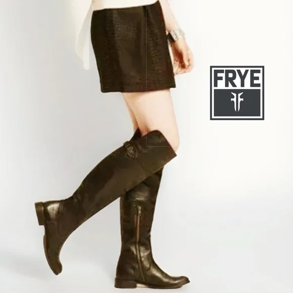 FRYE Shirley Brown Suede Over the Knee Equestian Tall Fall Boots Size 7.5 B