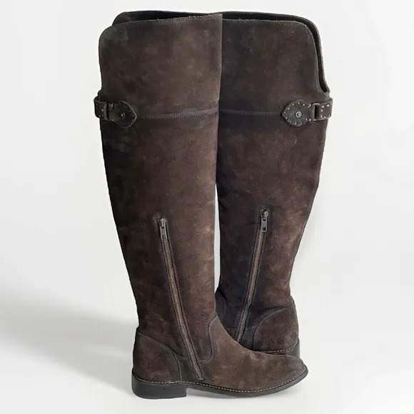 FRYE Shirley Brown Suede Over the Knee Equestian Tall Fall Boots Size 7.5 B
