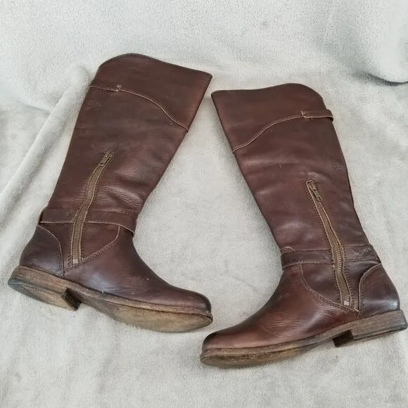 Frye Shoes Womens Size 8 Phillip Brown Leather Buckle Riding Western Boots