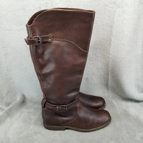 Frye Shoes Womens Size 8 Phillip Brown Leather Buckle Riding Western Boots