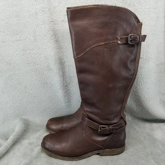 Frye Shoes Womens Size 8 Phillip Brown Leather Buckle Riding Western Boots