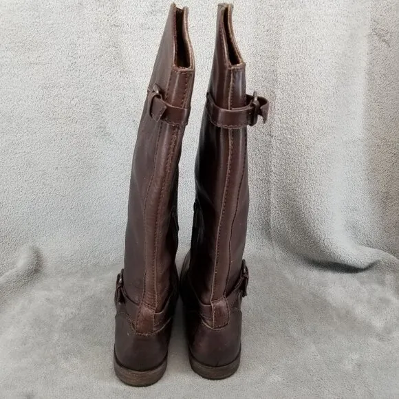 Frye Shoes Womens Size 8 Phillip Brown Leather Buckle Riding Western Boots