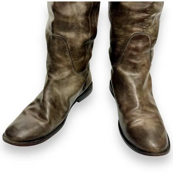 Frye Tall Riding Boots Italian Leather Women 6.5 Brown Paige 77534 Equestrian