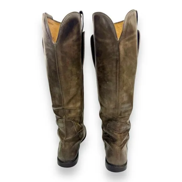 Frye Tall Riding Boots Italian Leather Women 6.5 Brown Paige 77534 Equestrian