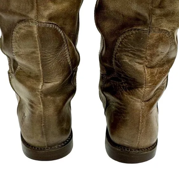 Frye Tall Riding Boots Italian Leather Women 6.5 Brown Paige 77534 Equestrian