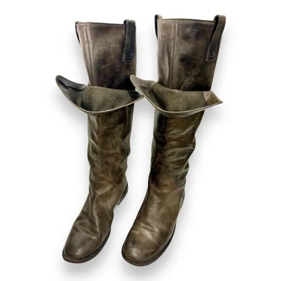 Frye Tall Riding Boots Italian Leather Women 6.5 Brown Paige 77534 Equestrian