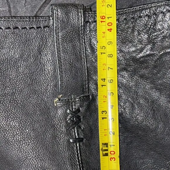 Frye Womens 8.5B Distressed Black Leather 15&quot; Shaft Knee High Riding‎ Boots