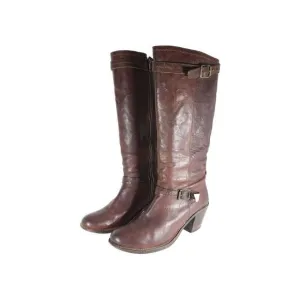 Frye Women's Carmen 14L US 10B side Zip Brown Tall Equestrian Riding Boots