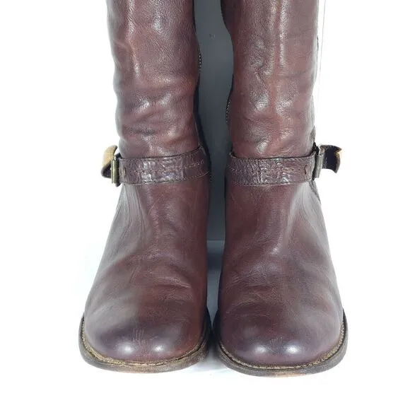 Frye Women's Carmen 14L US 10B side Zip Brown Tall Equestrian Riding Boots