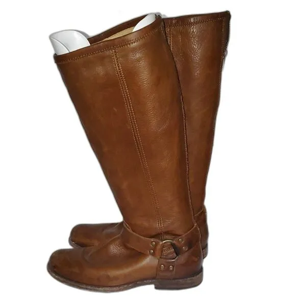 Frye Women's Leather Boots Equestrian Horse Riding High Top Size 8