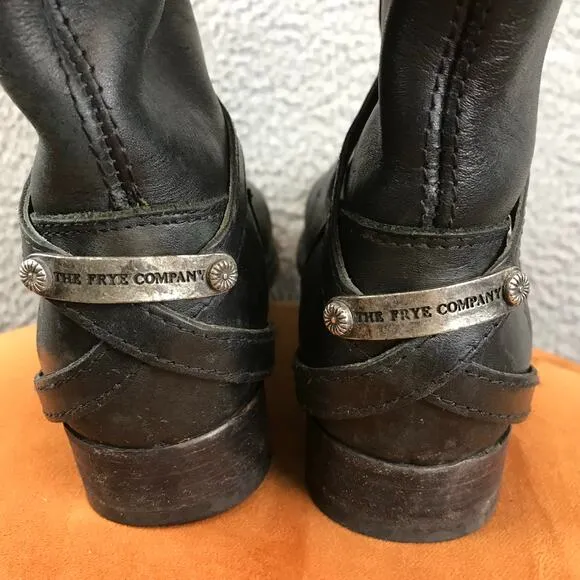 Frye Womens Lindsay Plate Knee High Pull On Strap Equestrian Riding Boots 7.5