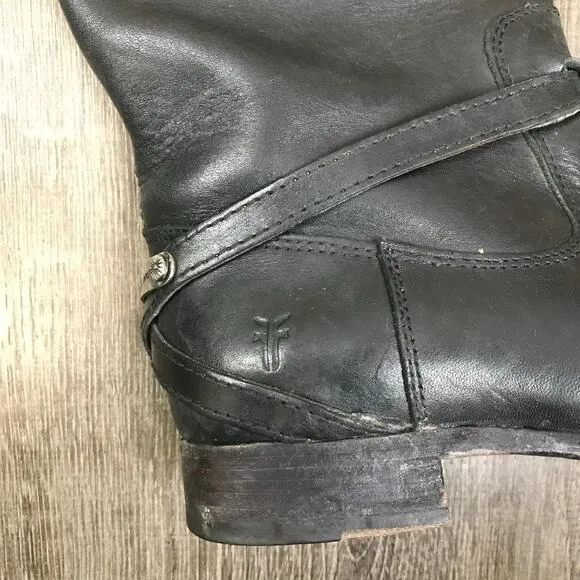 Frye Womens Lindsay Plate Knee High Pull On Strap Equestrian Riding Boots 7.5