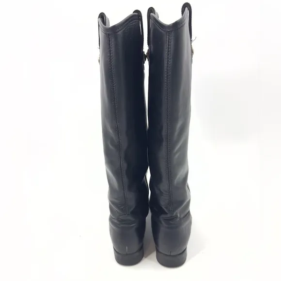 Frye Womens Melissa Button Tall Boots Size 6 Black Knee Riding Equestrian Vtg