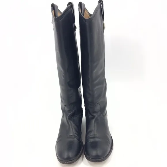 Frye Womens Melissa Button Tall Boots Size 6 Black Knee Riding Equestrian Vtg