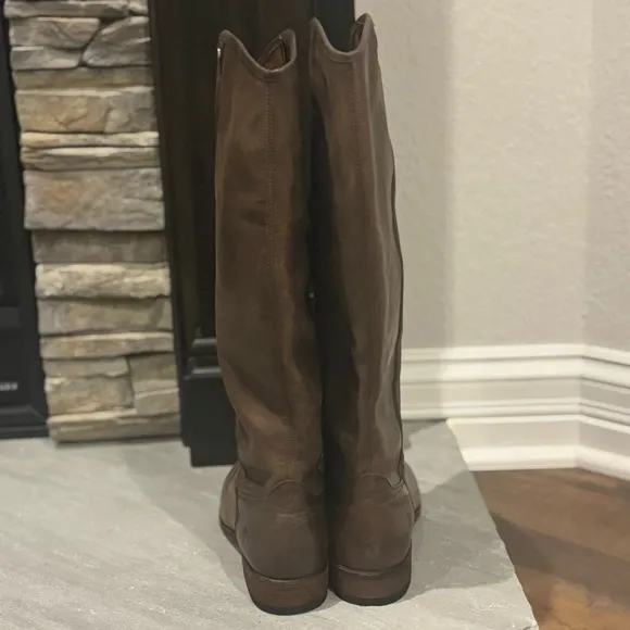 Frye Women’s Size 10 Melissa 2 Button Knee High Riding Boot Vintage Grey Brown