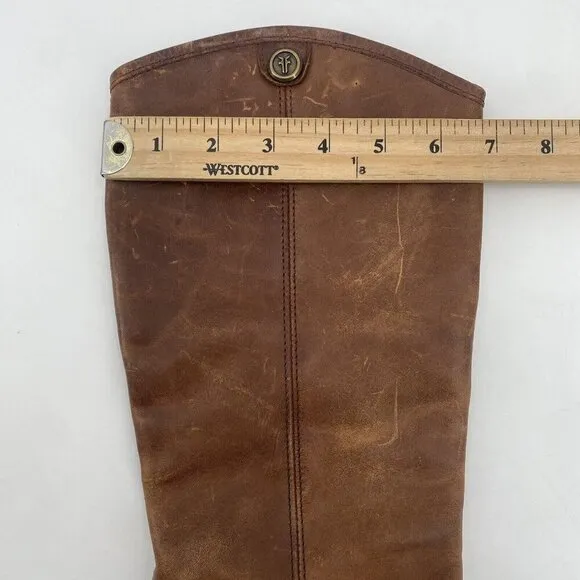 Frye Women's Size 7 Melissa Button Cognac Brown 75449 Equestrian Riding Boots