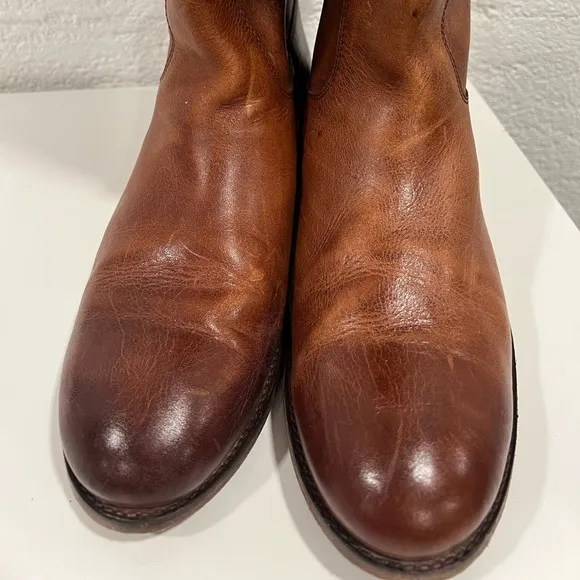 🛍️Frye⚡️Melissa Button Cognac Leather Knee High Boot Western Riding 11