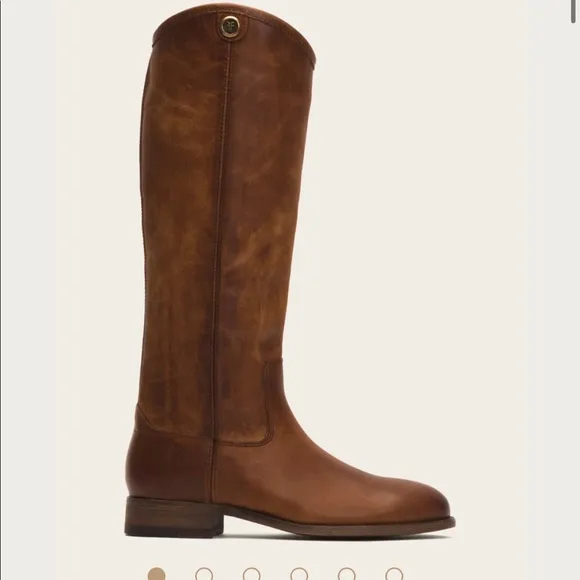 🛍️Frye⚡️Melissa Button Cognac Leather Knee High Boot Western Riding 11