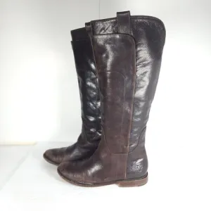 Frye Women's Paige US7,5B Distressed Leather Brown Tall Equestrian Riding Boots