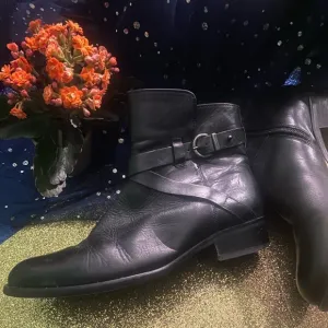 GABOR LEATHER BLACK BUCKLE MOTO WINTER Frm EUROPE Boots Sz 5 RARE CLASSIC