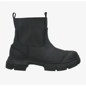 Ganni City Recycled Rubber Ankle Boots Size 39 US 9 Black $295