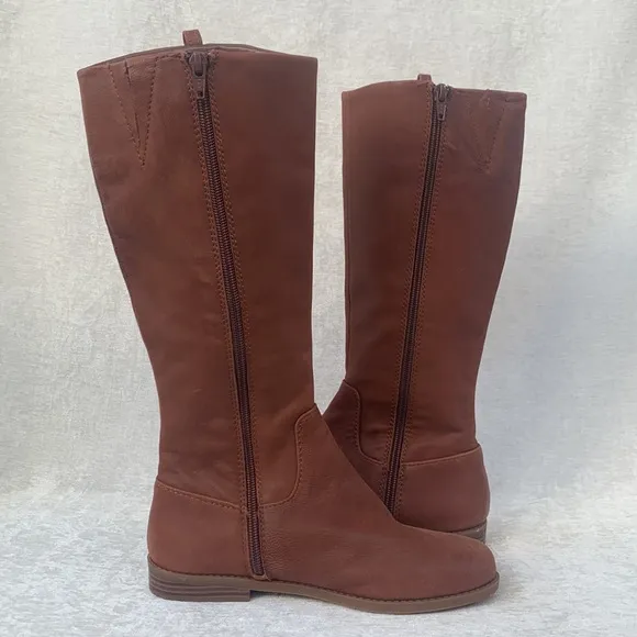 GB Girls Soft Brown Leather Equestrian Riding Boots NWOB