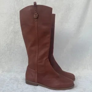 GB Girls Soft Brown Leather Equestrian Riding Boots NWOB