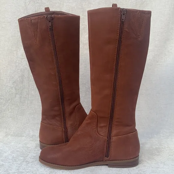 GB Girls Soft Brown Leather Equestrian Riding Boots NWOB