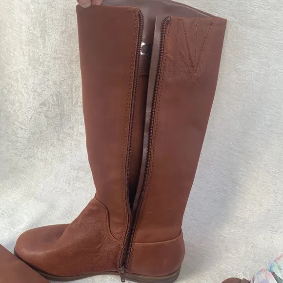 GB Girls Soft Brown Leather Equestrian Riding Boots NWOB