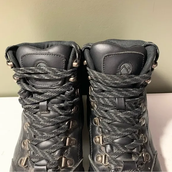 Gelert Mens Leather Walking Boots size 7.5 black coated leather