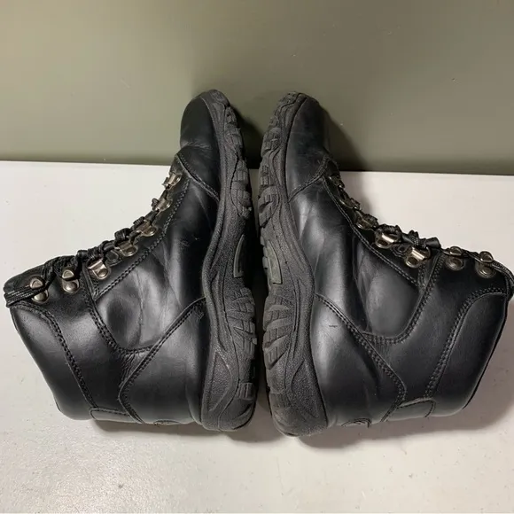 Gelert Mens Leather Walking Boots size 7.5 black coated leather