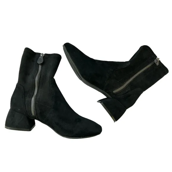 Gentle Souls Kenneth Cole Emily Black Suede Leather Ankle Boots Size 7 E…