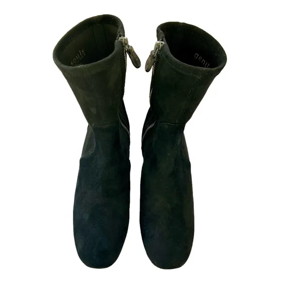 Gentle Souls Kenneth Cole Emily Black Suede Leather Ankle Boots Size 7 E…