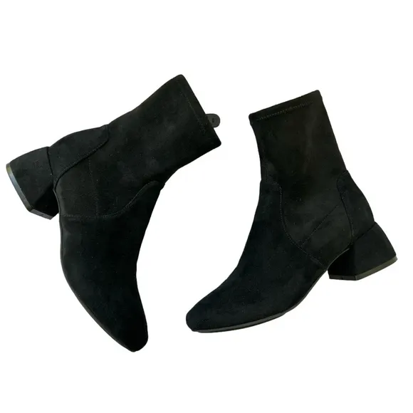 Gentle Souls Kenneth Cole Emily Black Suede Leather Ankle Boots Size 7 E…