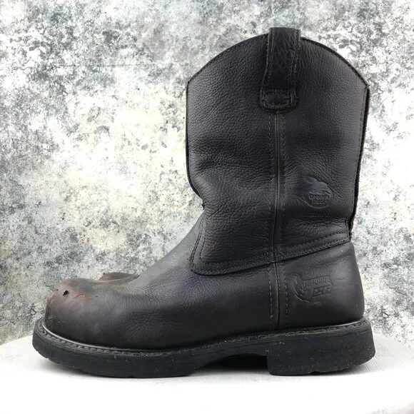 Georgia Boot Men's Size 10.5M Thermal-Tec Brown Steel Toe Wellington Work Boots