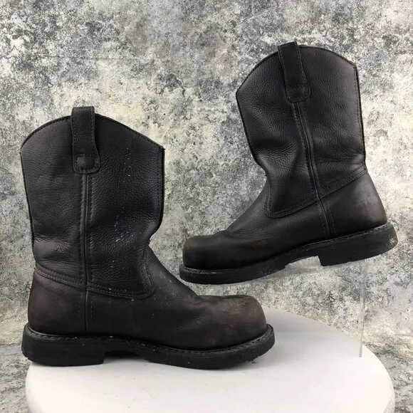Georgia Boot Men's Size 10.5M Thermal-Tec Brown Steel Toe Wellington Work Boots