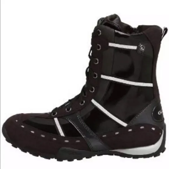 GEOX GIRLS SNEAKERS BOOTS WATERPROOF BLACK SZ 13