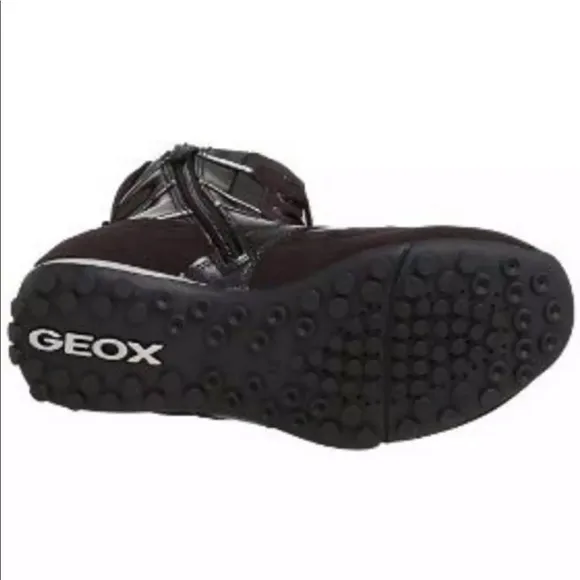 GEOX GIRLS SNEAKERS BOOTS WATERPROOF BLACK SZ 13